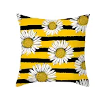 Capa de almofada moderna com flores de margarida amarela, estampa criativa com letras, para decoração de casa, macia e charmosa. — foto 11