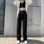 Women's Adjustable Waist Jeans High Waist Straight Pants Loose Everyday comfort and style. These jeans offer a perfect f — photo 3