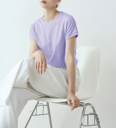 Title 4, Womens Side Slit Curved Hem Bottoming Top