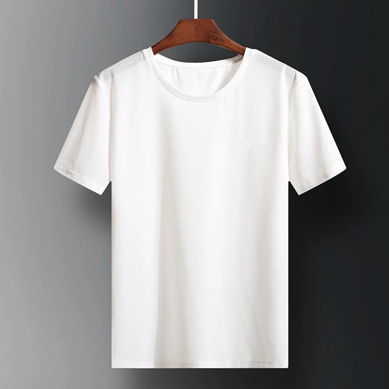 Men's Extra Large Ice Silk Thin Short Sleeve Shirt Breathable Lightweight Comfortable Cool Summer Essential Perfect Fit — photo 1