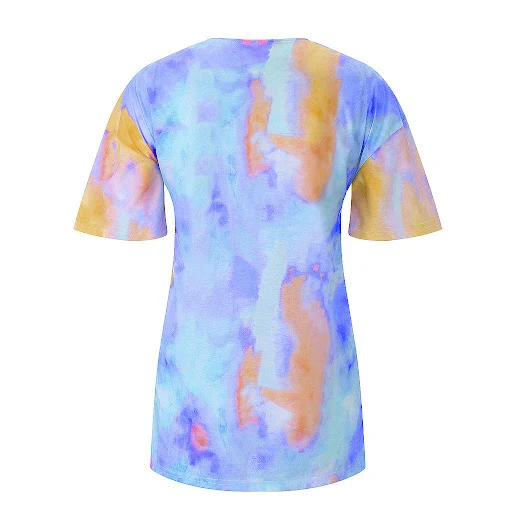 Title 4, Tie-dye V-hals T-shirt met korte mouwen, perfec...
