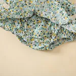 Culotes florais infantis com renda de folha de lótus e tecido pão, perfeitos para conforto e estilo. Design macio e respirável para bebês. — foto 3