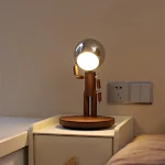 Creative Moon Penalty Station Lamp Bedside Atmosphere Solid Wood Desktop Decoration, perfect for bedroom, creates a rela — photo 5
