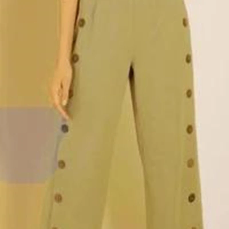 Pantalones Casuales de Mujer Color Sólido Versátiles Comodidad y Estilo para Uso Diario Ajuste Relajado Perfectos para un Look Casual y Elegante — foto 1