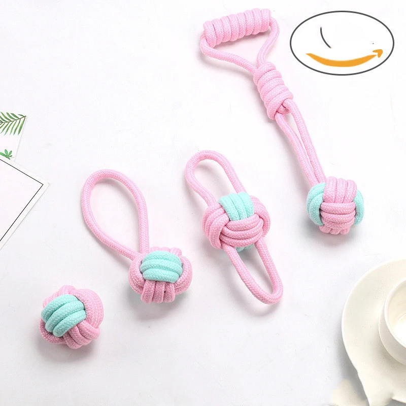 Bite-resistant cotton rope molar teeth cleaning knotting cat and dog toy set, promoting dental health and fun during pla — photo 5