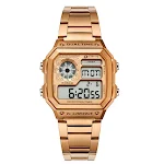 Relógio Stryve Masculino Esportivo Digital LED Quadrado à Prova D'Água Aço Inoxidável Contagem Regressiva de Luxo. — foto 5