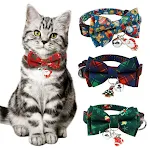 Cat Collar Breakaway with Bell Bow Tie Collar Adjustable Kitten Collars Christmas Holiday Outfit Dressing Up Necklace — photo 3