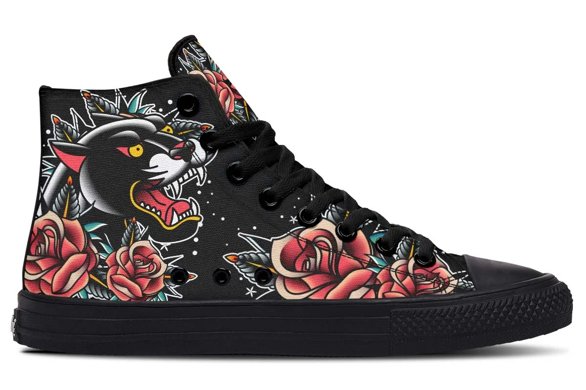 Hoge canvas schoenen met kleurrijke print voor dames en heren — Trendy en comfortabel schoeisel voor een opvallende en persoonlijke look. — foto 8