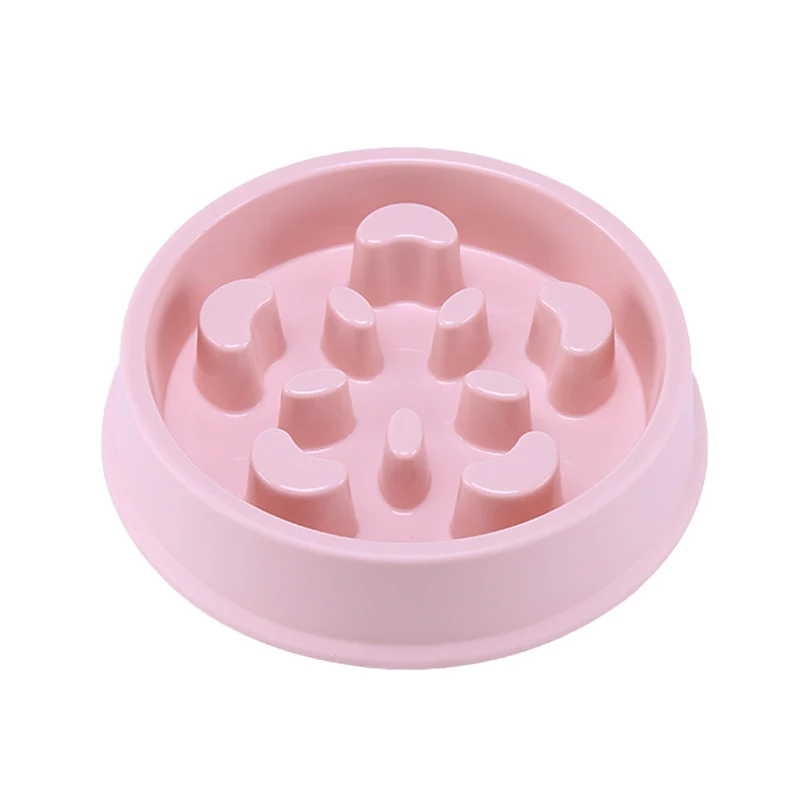 Title 3, Petal-shaped plastic slow feeding bowl for pets...