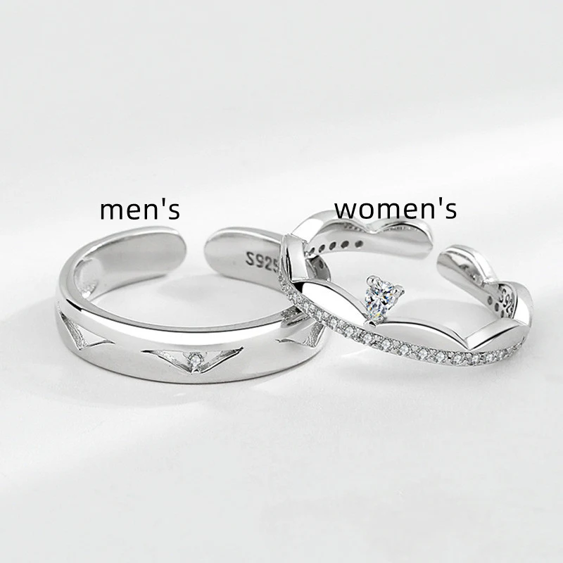 Anel de prata esterlina para casais, moda fashion, presente romântico, aliança perfeita, simboliza amor eterno, durável e elegante. — foto 3