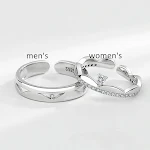 Anel de prata esterlina para casais, moda fashion, presente romântico, aliança perfeita, simboliza amor eterno, durável e elegante. — foto 3