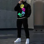 Conjunto Moletom Casual Masculino Estilo Americano Tendência Conforto e Modernidade Perfeito para Uso Diário e Atividades Descontraídas — foto 2