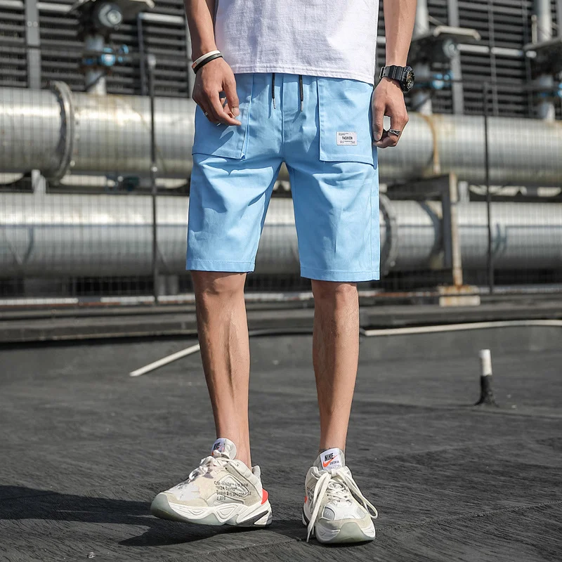 Title 2, Mens Simple Straight Five-Point Pants Casual P...