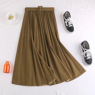 Title 10, Geplooide chiffon rok met ceintuur, elegant en ...