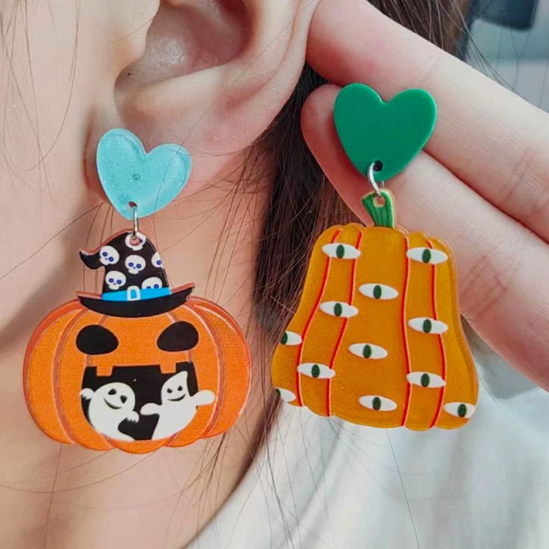 Title 3, Halloween Acryl Oorbellen voor Dames Unieke en...