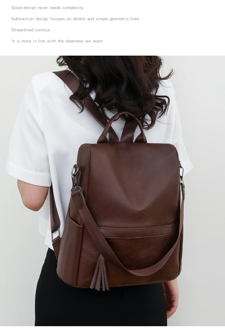 Mochila Vintage Grande Capacidade Bolsa de Ombro Casual Espaçosa e Confortável Ideal para Uso Diário e Viagens — foto 14
