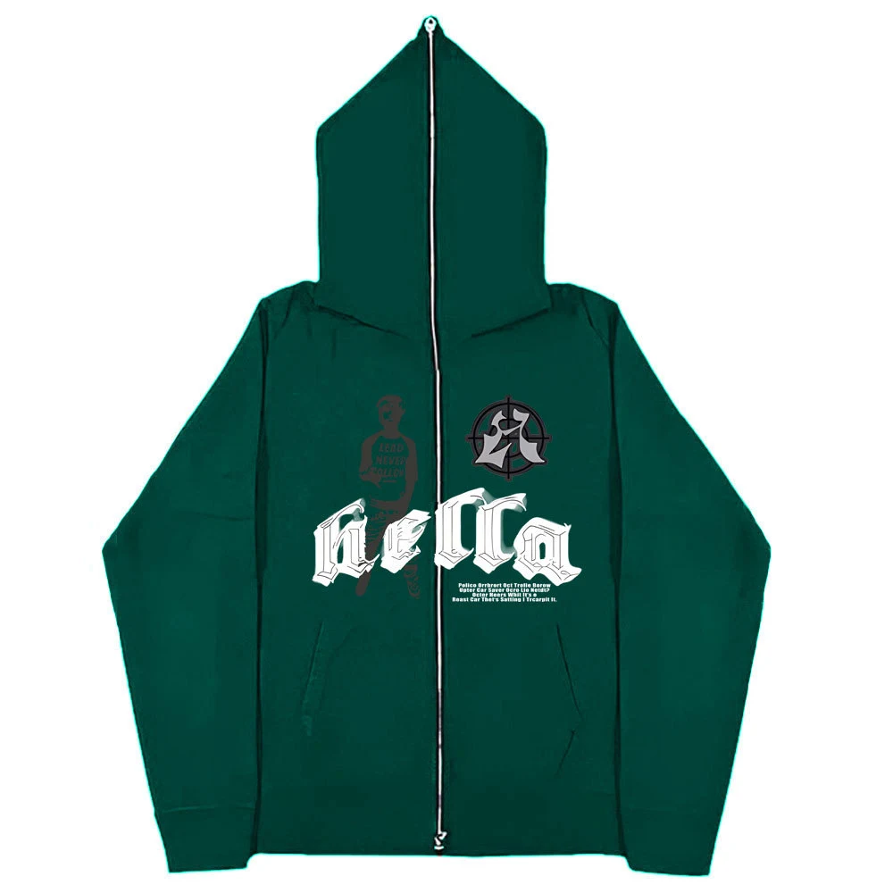 Gothic Couple Harajuku Large Size Zipper Hoodies Sweatshirt – Comfortable, stylish, and perfect for street style, availa — photo 2