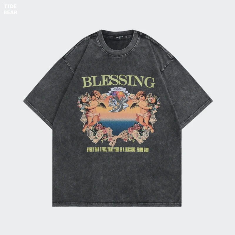 Title 5, Camiseta estampada de manga curta masculina Con...