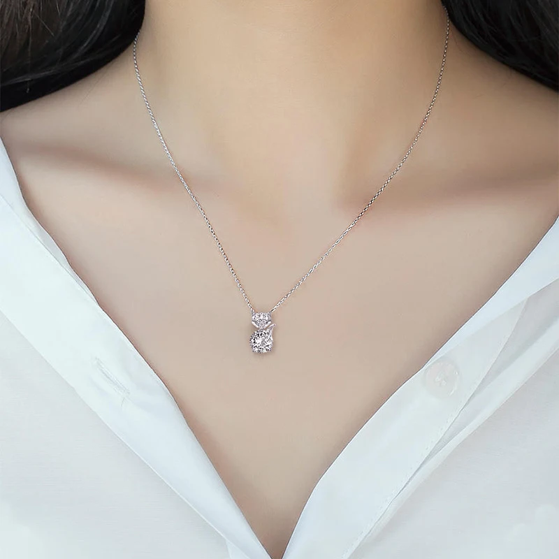Title 2, Colar Moissanite Fox para Clavícula, não desbot...