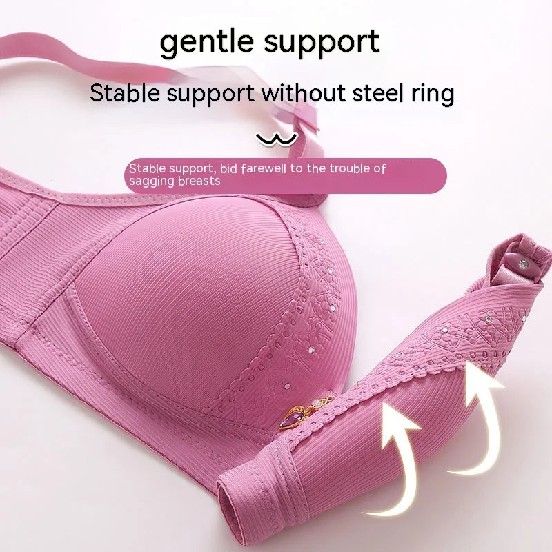 Title 8, Womens Plus Size Push-up Bra No Steel Ring Che...