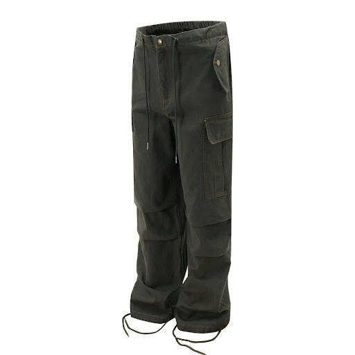 Title 15, Mens Loose Straight Pants with Drawstring and ...