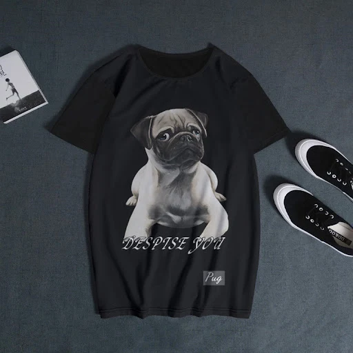 Title 1, Pug dog funny pattern short sleeve t-shirt
