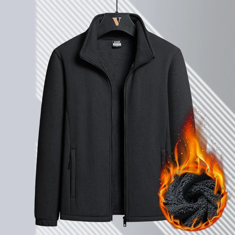 Casaco de lã Berber masculino, cardigã suéter com gola alta, top grosso, perfeito para aquecer e te manter confortável no inverno. — foto 4