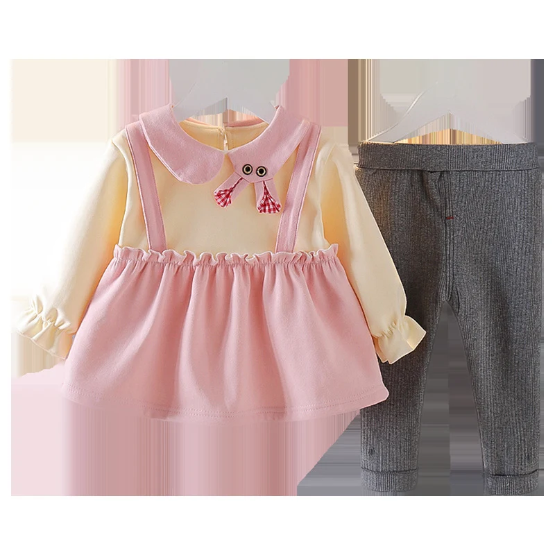 Conjunto infantil de fleece para outono e inverno, quente e aconchegante. Ideal para brincar ao ar livre, macio e perfeito para o frio. — foto 2