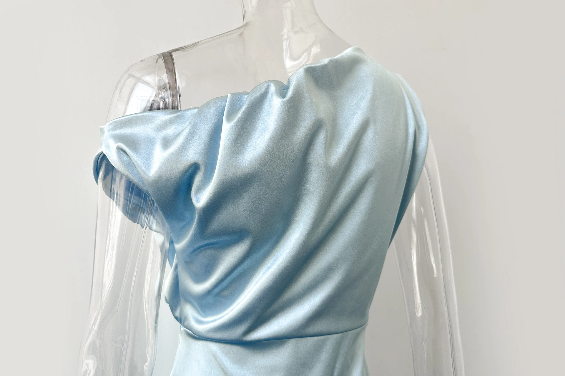 Title 10, Summer New Pleated Dress Ribbon Sexy Diagonal C...