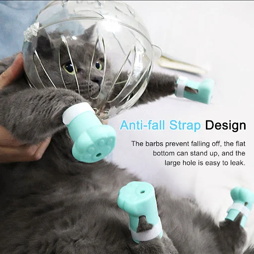 Cat Muzzle Boots Set Anti Bite Breathable Space Hood Clear Cats Helmet with Paw Cover Portable Astronaut Helmet for Groo — photo 5