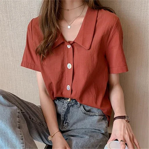 Title 4, Womens Summer New Fashion Solid Color Short-sl...