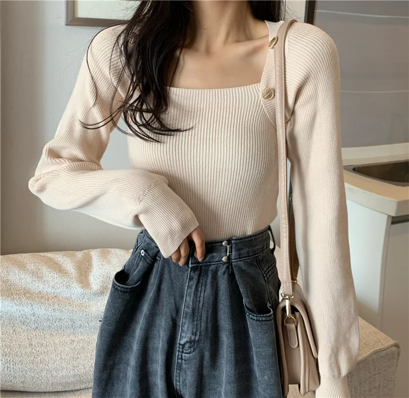Title 5, Square-neck Bottoming Shirt Womens Pure Desire...