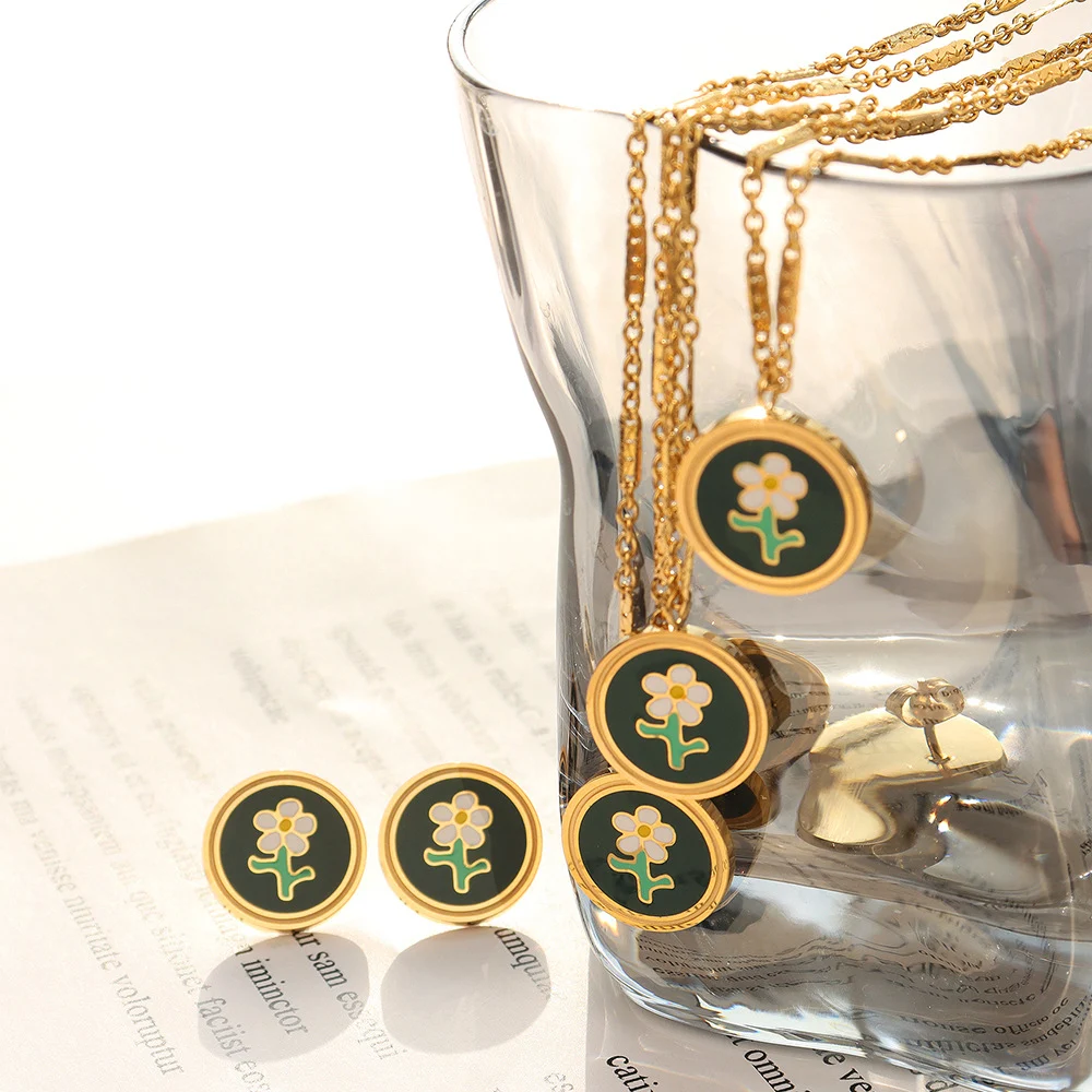 Title 3, Set collana e orecchini da donna vintage, in ac...