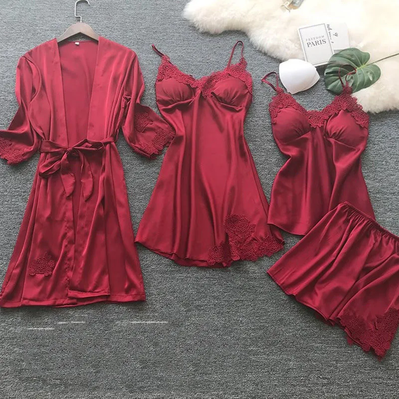 Women's Summer Ice Silk Pajamas with Chest Pad. Experience cool comfort for warm nights. Perfect for a restful sleep. Li — photo 23
