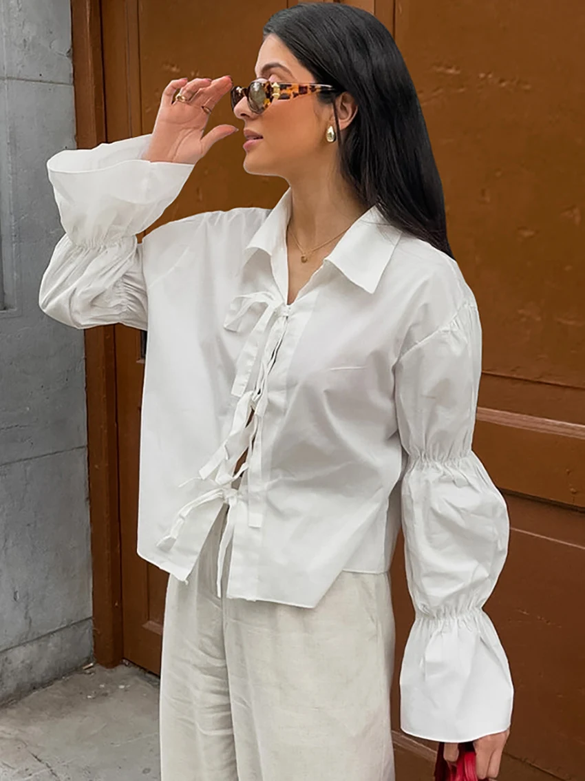 Title 10, Womens Cotton Design Lace-up Shirt