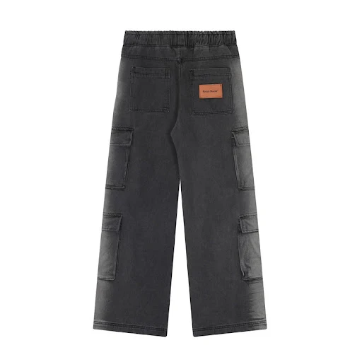 Title 3, Multi-pocket straight-leg denim overalls. Durab...