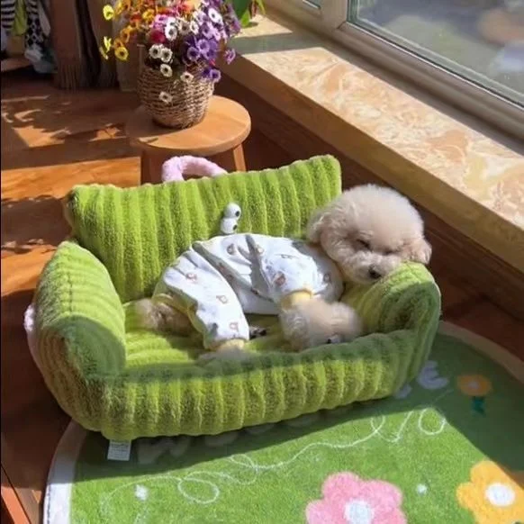 Creative and Cute Striped Pet Sofa Nest provides comfort and coziness. The perfect resting spot for your dog or cat, a c — photo 8
