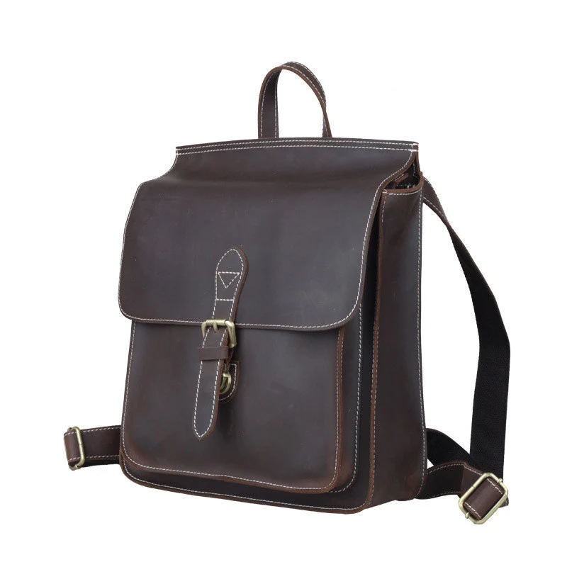 Title 6, Mochila de couro estilo British College, elegan...
