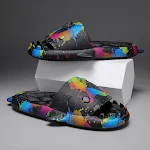 Schattige haaienslippers voor koppels, casual, groot. Comfortabele en leuke huisschoenen voor ontspannen momenten thuis. Zacht en warm. — foto 7