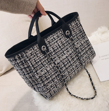 Geruite stoffen handtas, grote modieuze tas voor lente en zomer, nieuwe ketting schoudertas, trendy kleine geur handtas. — foto 4