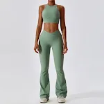 2 Bra Wide Leg Pants Green