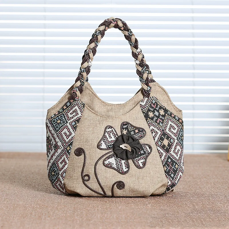 Bolso de mano vintage multi-compartimento tejido a mano, organización elegante y espaciosa para tus esenciales diarios y más. — foto 7