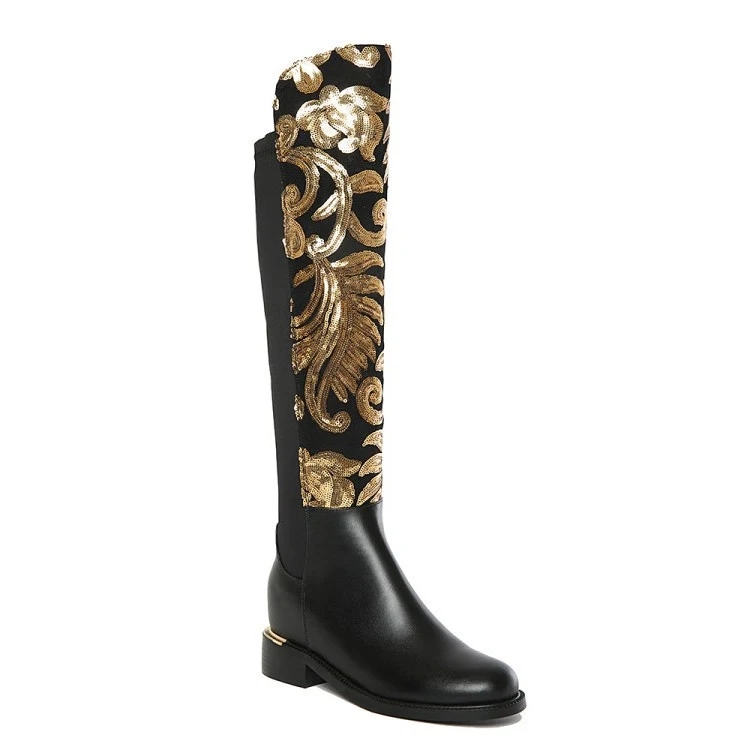 Title 5, Knight boots crafted from cowhide leather, offe...