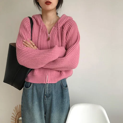 Title 6, Maglione in maglia grossa con zip da donna, amp...
