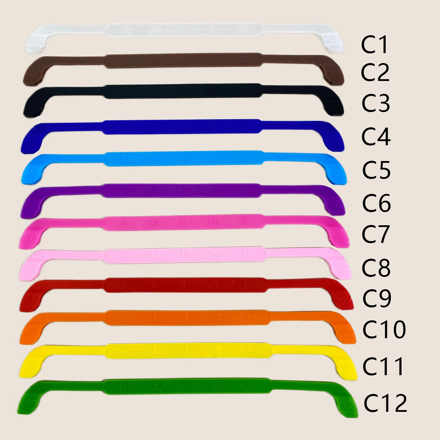 Color Silicone Wide Flat Double Hole Athletic Glasses Holder. Securely holds your glasses during sports and athletic act — photo 3