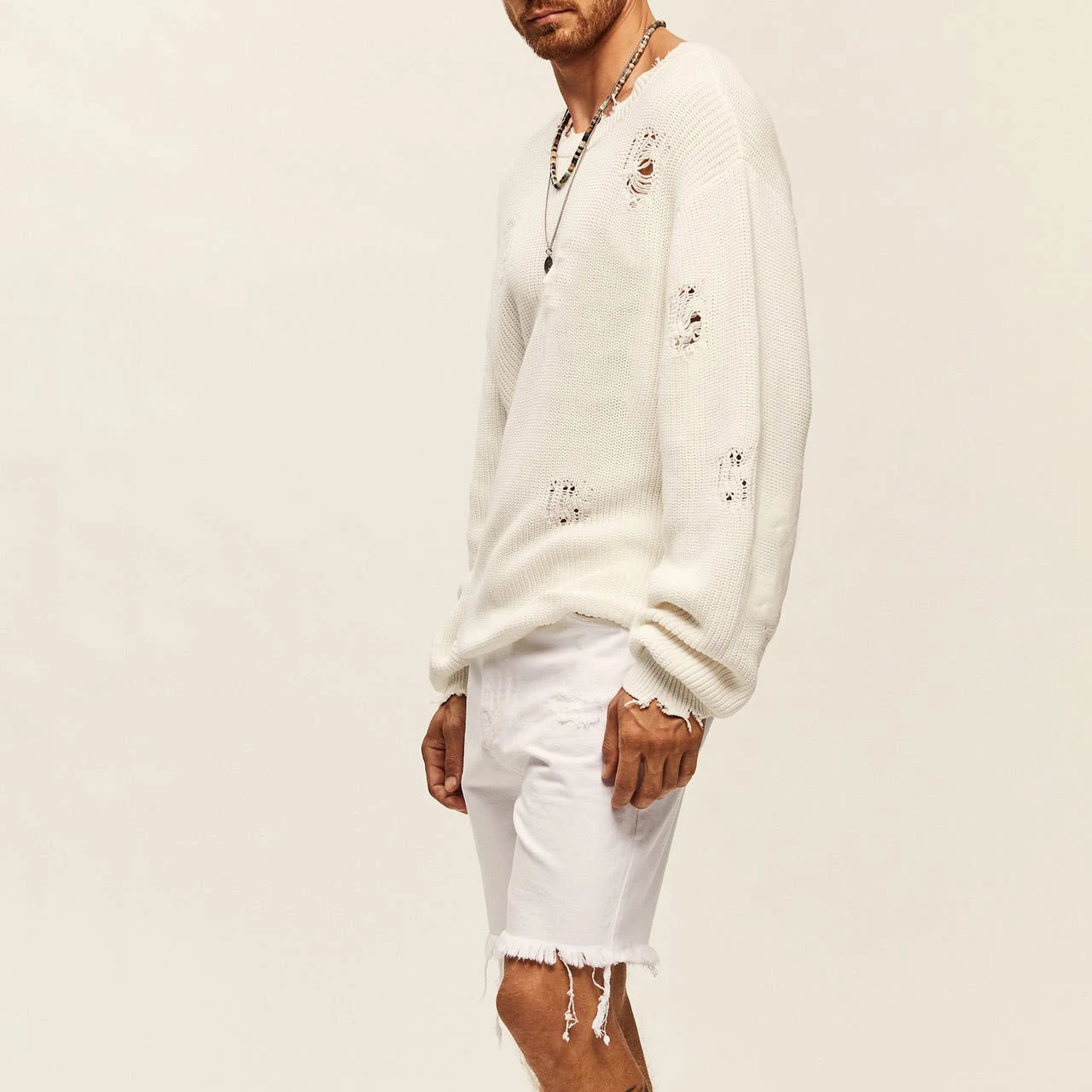 Suéter masculino de outono de malha nova com gola redonda e modelagem solta. Conforto e estilo para os dias mais frios, perfeito para looks casuais. — foto 2