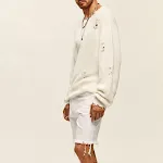 Suéter masculino de outono de malha nova com gola redonda e modelagem solta. Conforto e estilo para os dias mais frios, perfeito para looks casuais. — foto 2