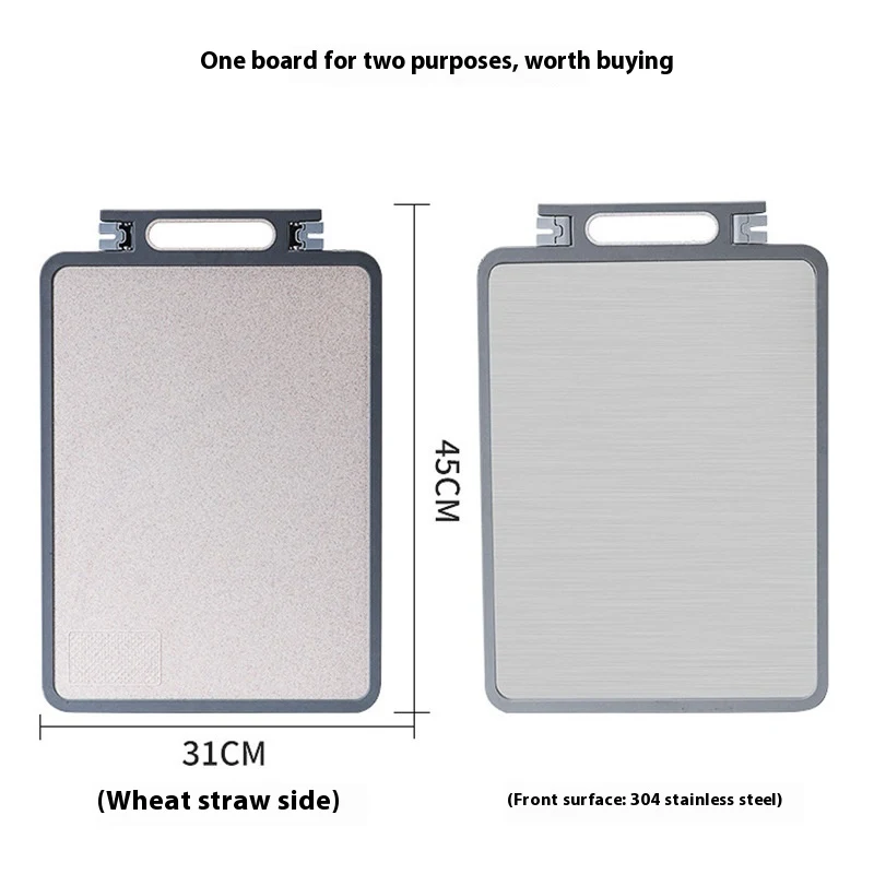 304 Stainless Steel Cutting Board, Double Sided, Sharpening, Kitchen Plastic, perfect for chopping, slicing and food pre — photo 1