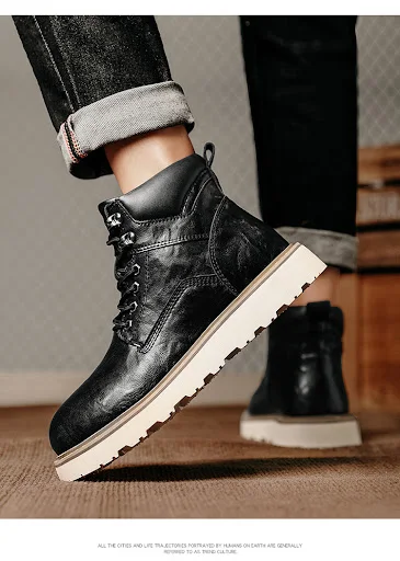 Title 13, Bota masculina plataforma cano alto para moto, ...