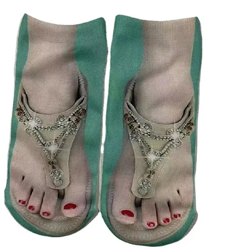 Title 13, Womens Fashion Simple Flip-flop Print Socks